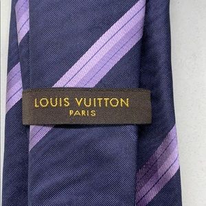Louis Vuitton Tie- Dark Purple w/ diagonal stripes